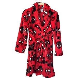 Marvel Spider-Man Red Fleece Pajama Robe Size 8-10